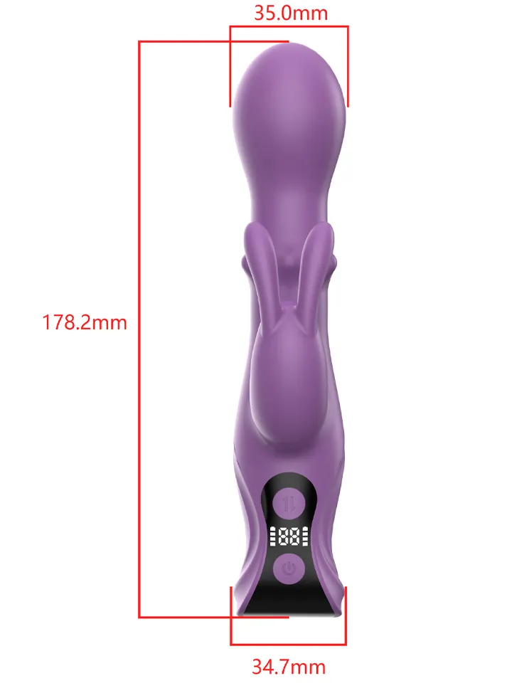 3-in-1 Rabbit Vibrator With LCD Display - Triušio vibratorius 2