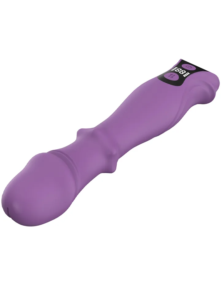 3-in-1 Vibrating Dildo With LCD Display - Vibruojantis dildo 4