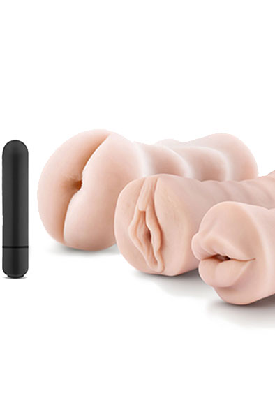 3-pack Vibrating Stroker Kit - Masturbatoriaus pakuotė 2