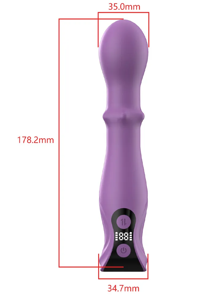 360 Triple Stimulation Vibrator LCD Display - Vibruojantis dildo 2