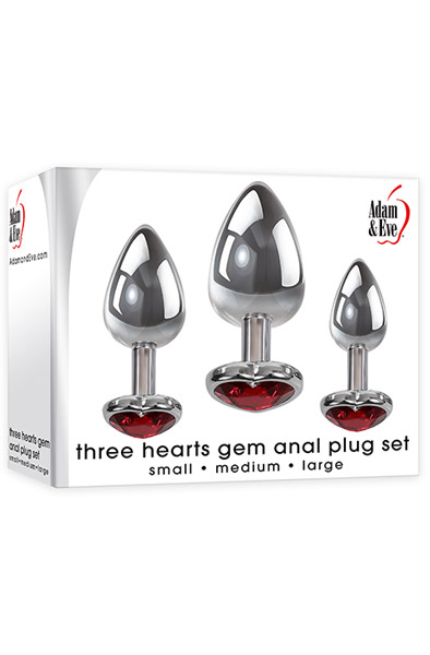 A And E Three Hearts Gem Anal Plug Set - Analinis kištuko rinkinys 3