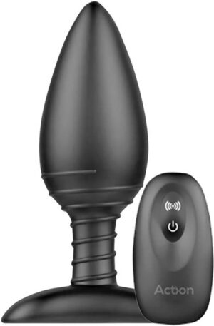 Action Asher Butt Plug Remote Control - Vibruojantis analinis kištukas 1
