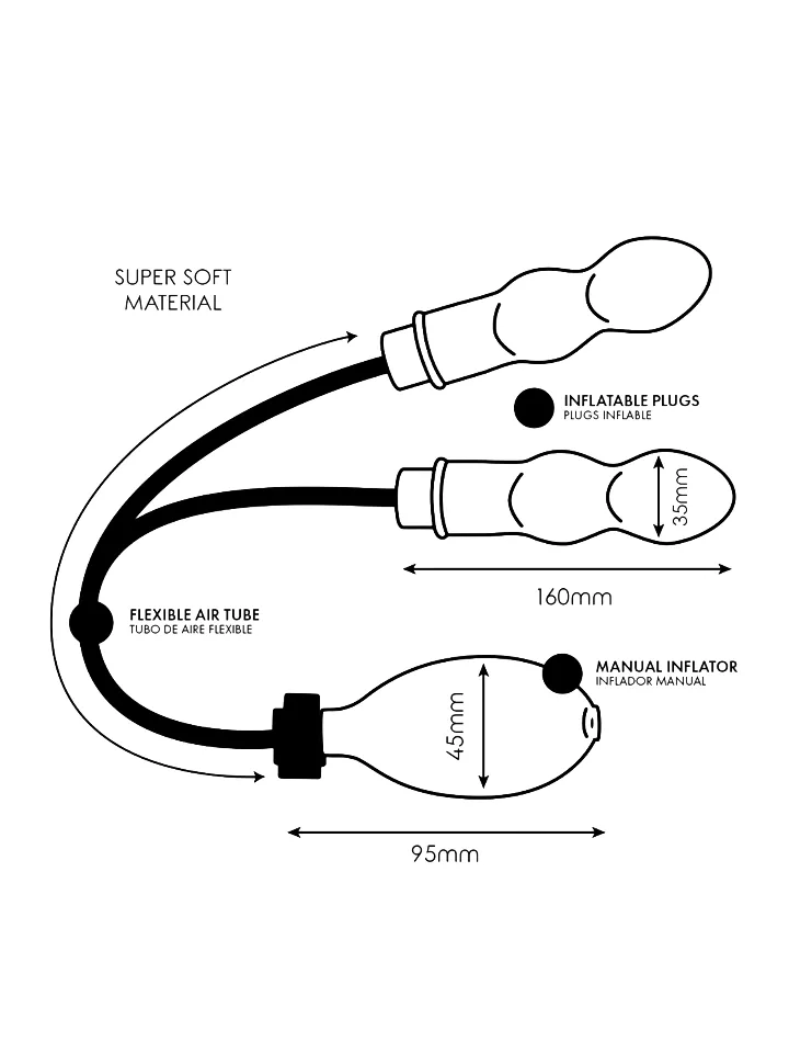 Addicted Toys Inflatable Double Butt Plug - Pripučiamas analinis kaištis 3 [full]