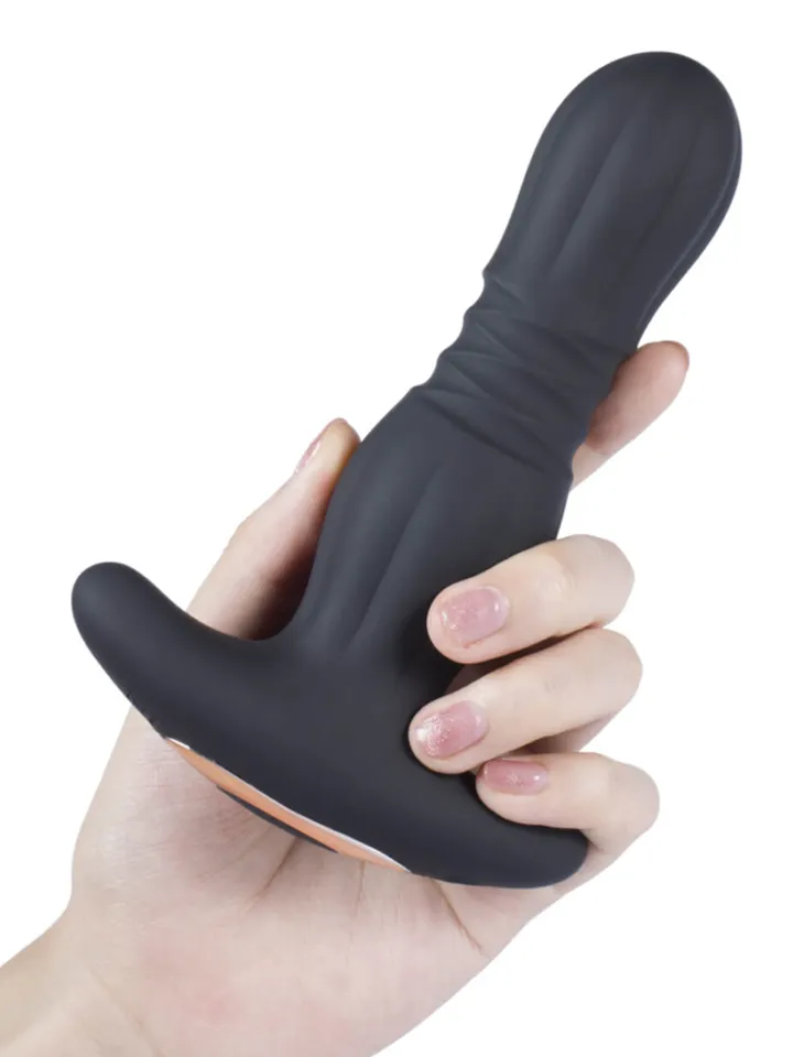 Agas Thrusting Butt Plug With Remote Control - Vibruojantis analinis kištukas 2 [full]