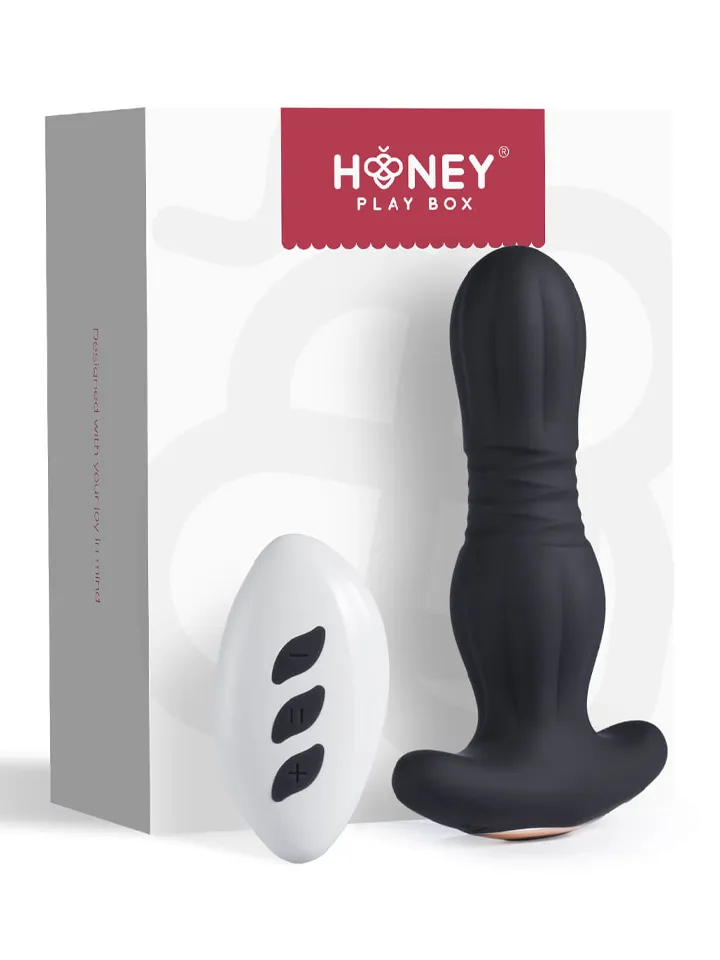 Agas Thrusting Butt Plug With Remote Control - Vibruojantis analinis kištukas 5