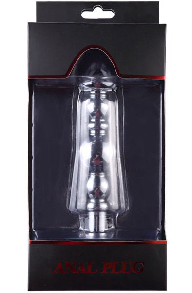 Anal Beads 4 Balls With Suction Cup 17,5cm - Analinis kaištis metalinis 3