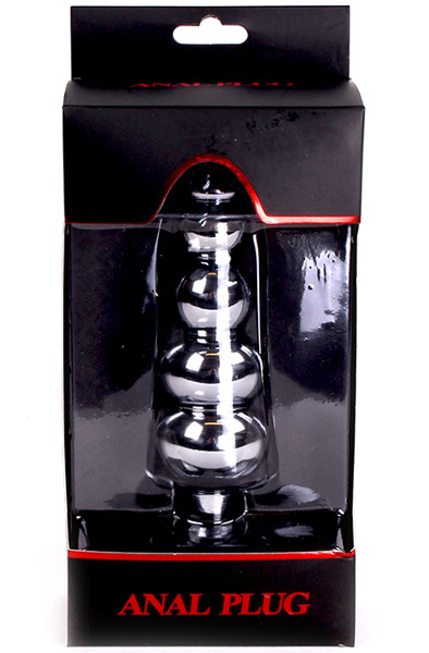 Anal Beads 6 Balls With Suction Cup 17,5cm - Analinis kaištis metalinis 3