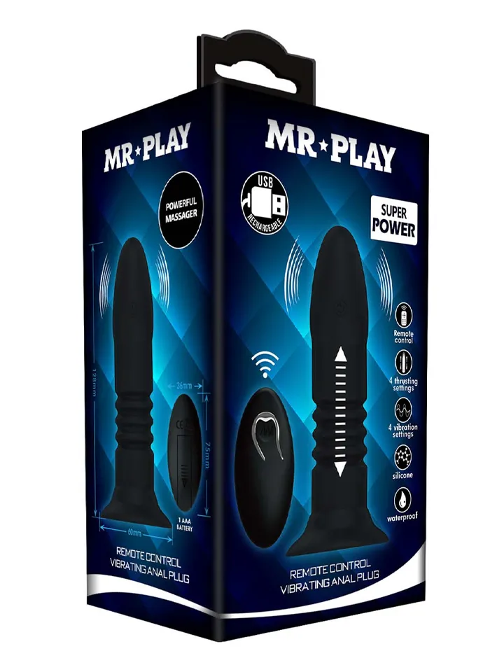 Anal Plug With 4 Vibration & 4 Thrusting Modes - Nuotoliniu būdu valdomas analinis kištukas 3 [full]