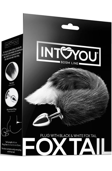 Anal Plug With Black & White Tail Medium - Gyvūnų uodegos analinis kištukas 2
