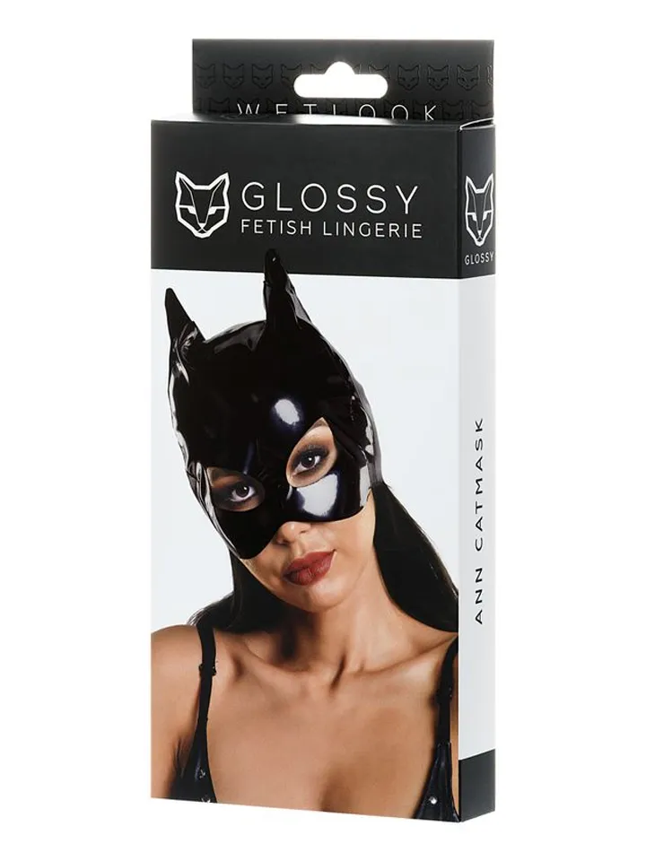 Ann Wetlook Cat Mask Black - BDSM kaukė 3 [full]