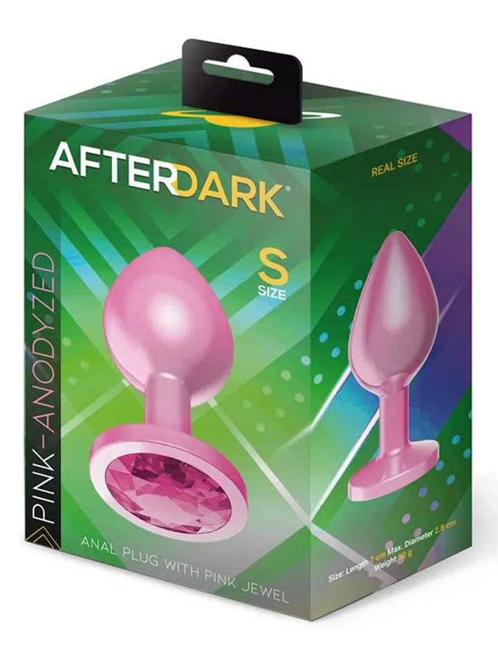 Anodyzed Anal Plug Pink With Jewel Small - Analinis kaištis metalinis 3 [full]