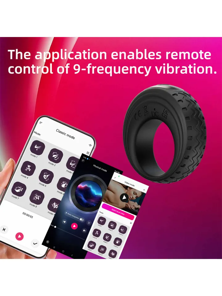 App-Controlled Vibrating Cock Ring - APP kontroliuojamas varpos žiedas 3 [full]