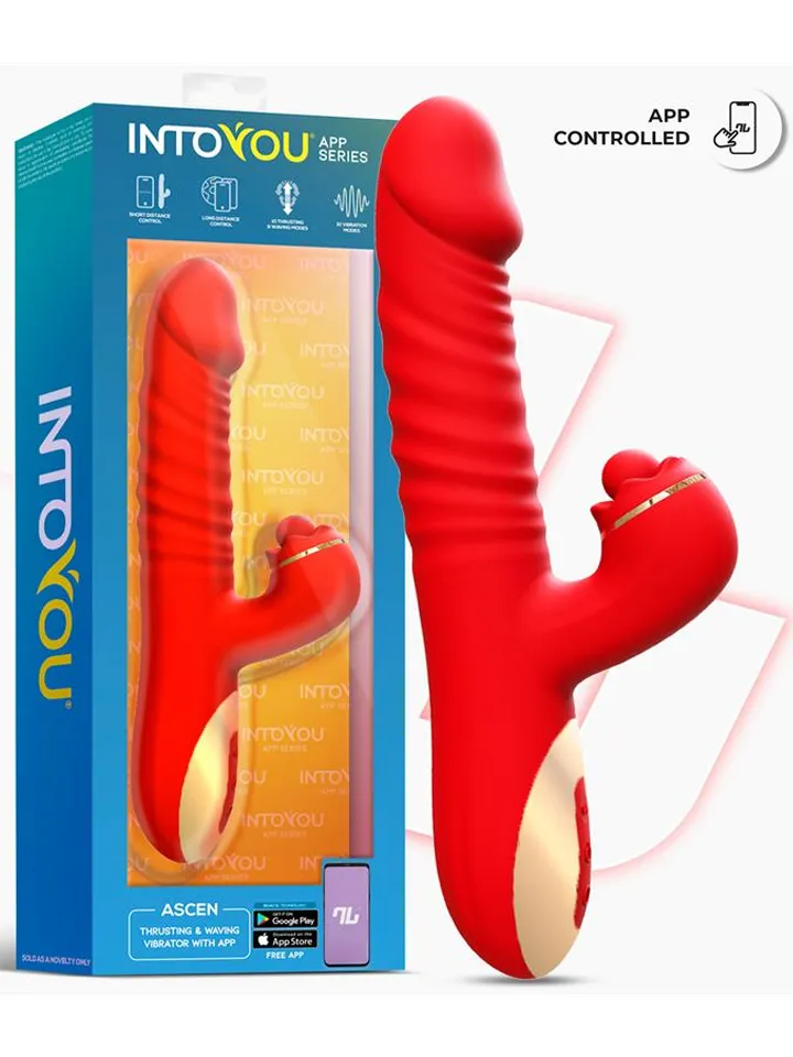 Ascen Thrusting & Waving Vibe With App - APP kontroliuojamas „RabbitVibrator“ 5