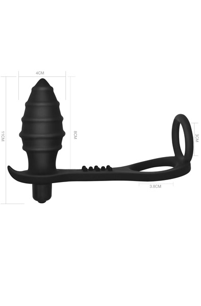Ass-Rasca Vibrating Plug Combo - Analinis kištukas su varpos žiedu 2