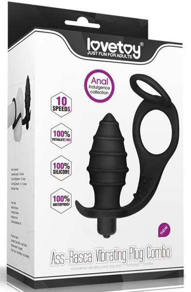 Ass-Rasca Vibrating Plug Combo - Analinis kištukas su varpos žiedu 3