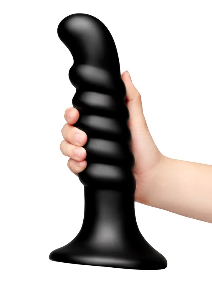 B-vibe Krush Curved & Ribbed Dildo - Analinis dildo 1 [full]
