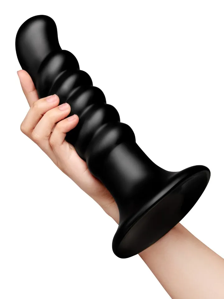 B-vibe Krush Curved & Ribbed Dildo - Analinis dildo 2 [full]