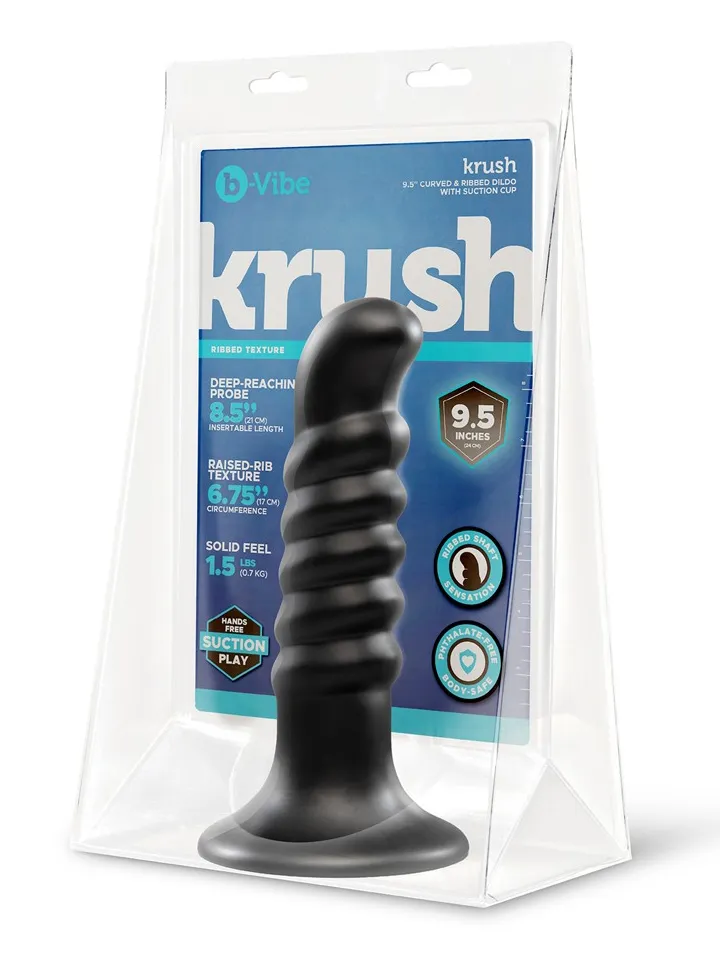 B-vibe Krush Curved & Ribbed Dildo - Analinis dildo 3 [full]