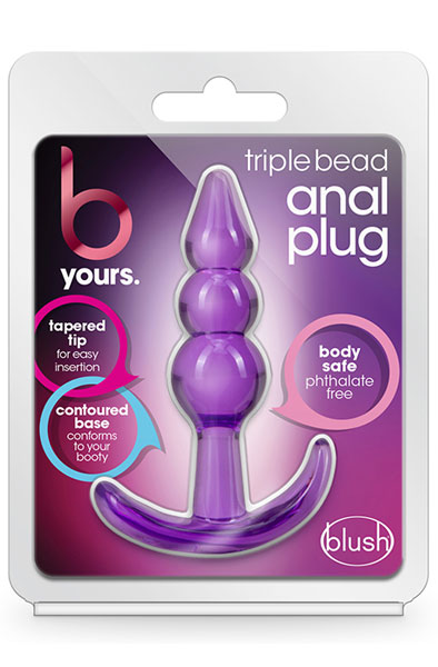 B Yours Triple Bead Anal Plug Purple - Mini analinis kištukas 3