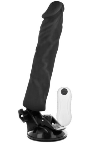 Basecock Realistic Vibrator Control Black 21 cm - Vibruojantis dildo 1