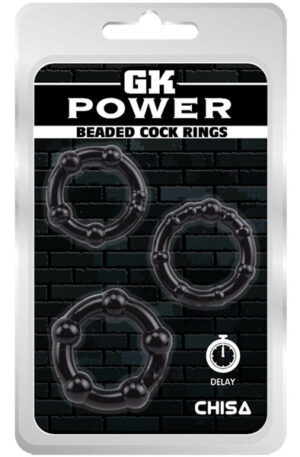 Beaded Cock Rings Set Black - Gaidžio žiedo rinkinys 1