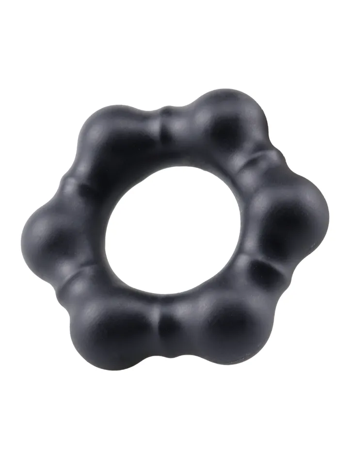 Beaded Silicone Cock Ring Black - Gaidžio žiedas 1 [full]