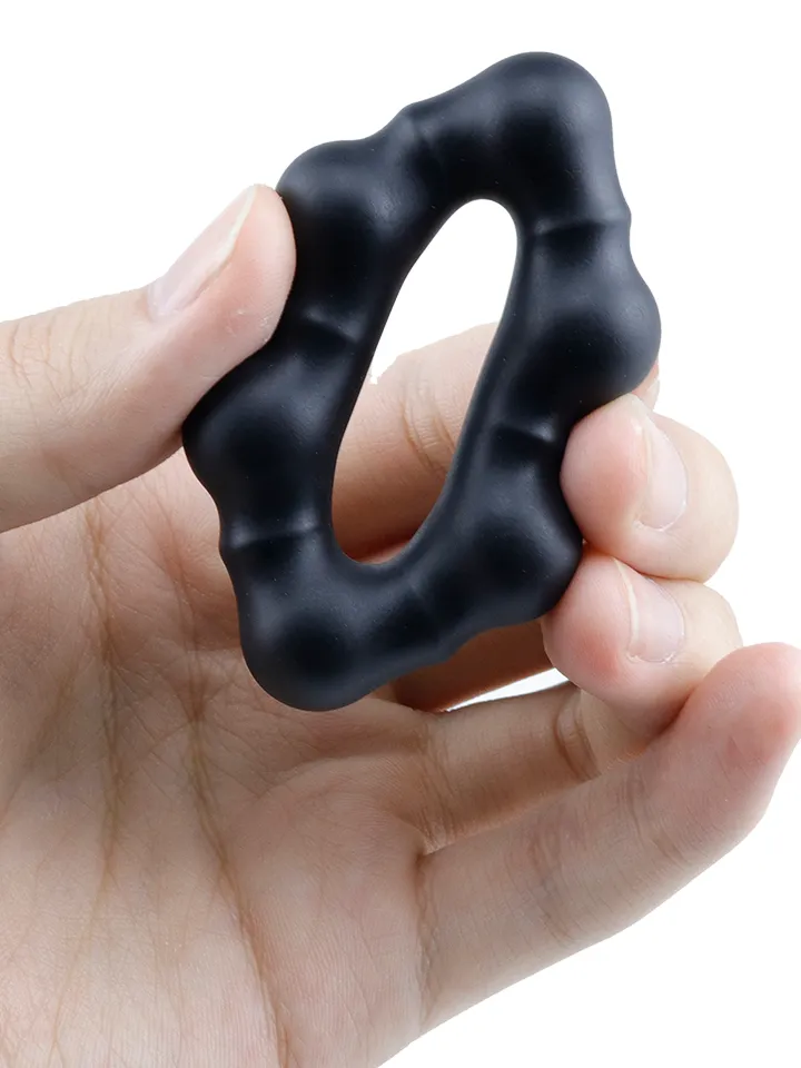 Beaded Silicone Cock Ring Black - Gaidžio žiedas 2 [full]
