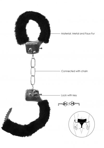 Beginner's Furry Hand Cuffs With Quick-Release Button - BDSM skirti antrankiai 1