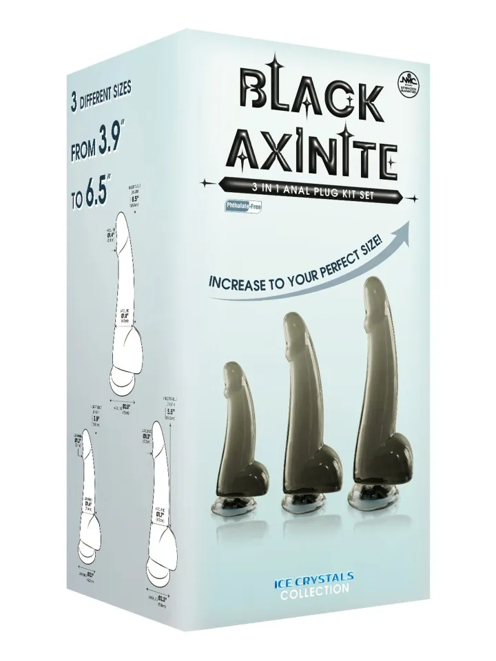 Black Axinite 3 in 1 Anal Plug Kit Set IV - Analinis kištuko rinkinys 2 [full]