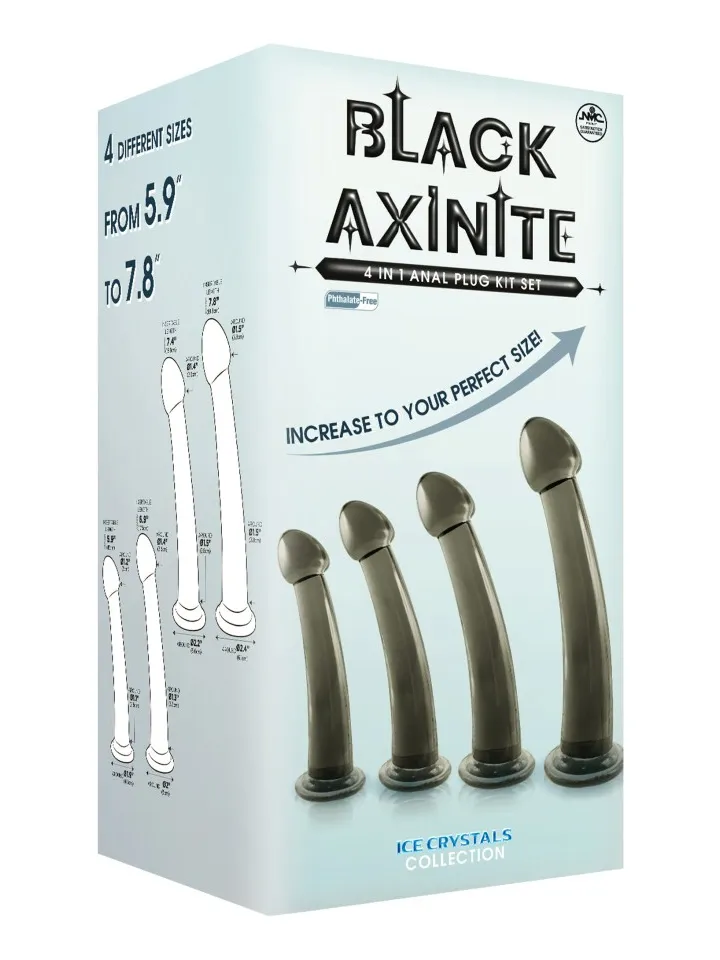 Black Axinite 4 in 1 Anal Plug Kit Set - Analinis kištuko rinkinys 2 [full]