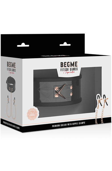 Black Edition Collar With Nipple Clamps - Karoliai su krūties spaustukais 3