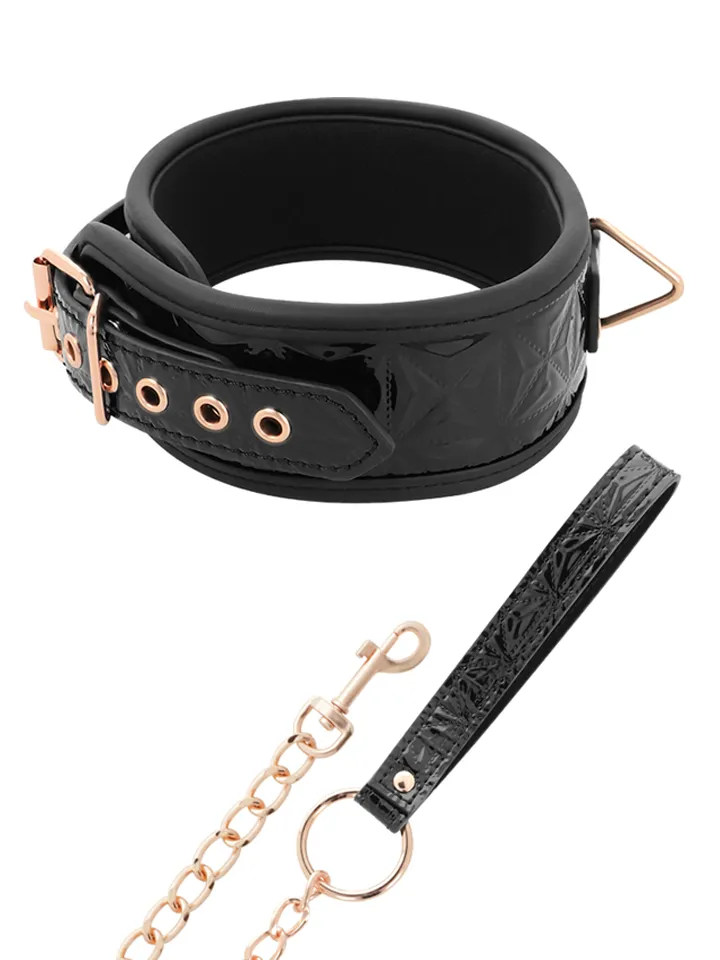 Black Edition Premium Vegan Leather Collar - Apykaklė ir pavadėlis 1 [full]