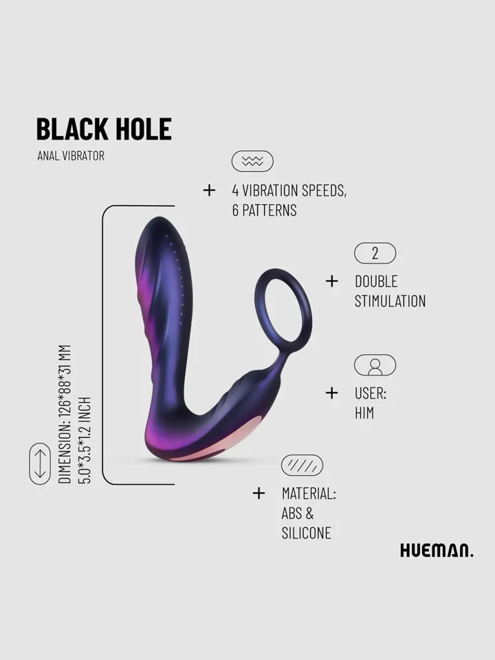 Black Hole Anal Vibrator With Cockring - Prostatos vibratorius su varpos žiedu 3 [full]