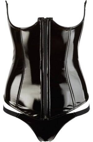 Black Level Vinyl Corset With Thong - Korsetas 1