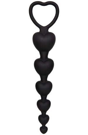 Black Silicone Anal Beads 19 cm - Analiniai karoliukai 1