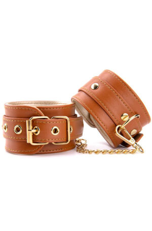 Blaze Elite Hand Cuffs Cognac Vegan Leather - Antrankiai 1