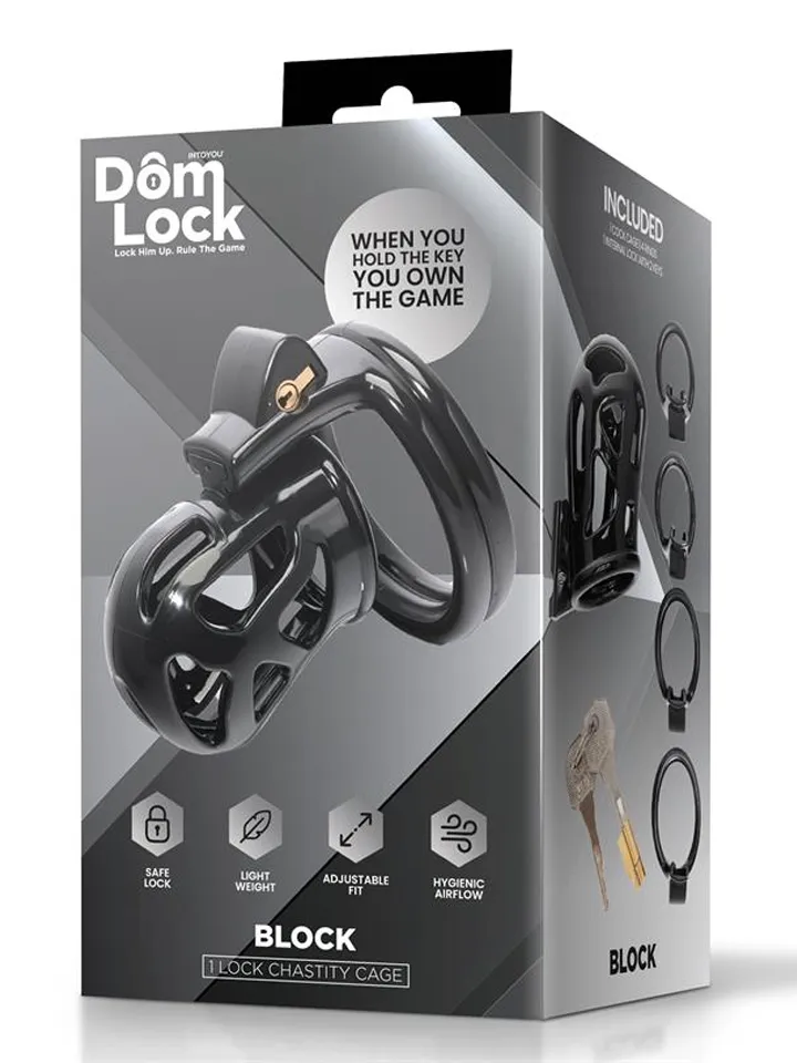 Block Chastity Cage With Internal Lock - Skaistybės narvas 4 [full]