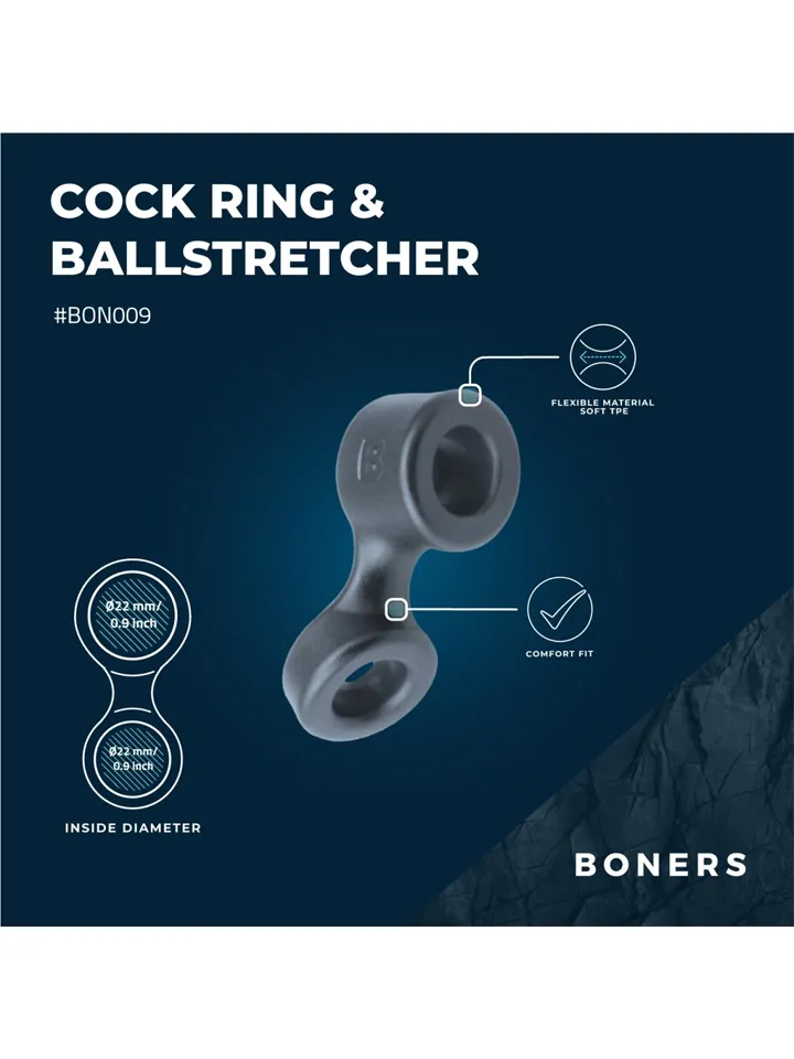 Boners Cock Ring & Ball Stretcher - Varpos ir kapšelio žiedai 2 [full]
