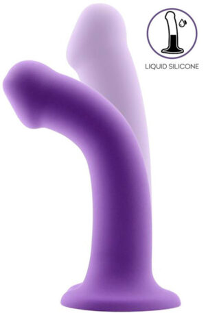 Bouncy Liquid Silicone Flexible Dildo Purple 18cm - Dildo 1