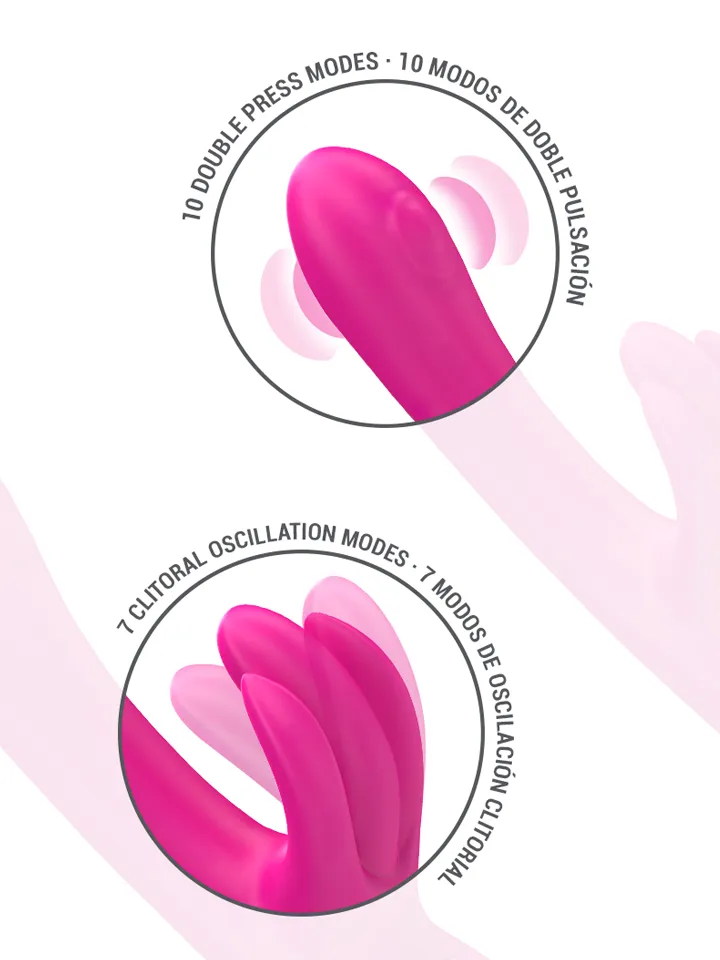 Britney Multifunction Rabbit Vibrator Pink 23 cm - Triušio vibratorius 2 [full]