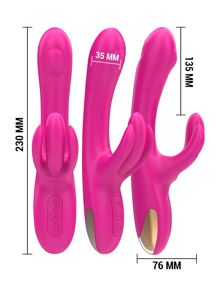Britney Multifunction Rabbit Vibrator Pink 23 cm - Triušio vibratorius 3 [full]
