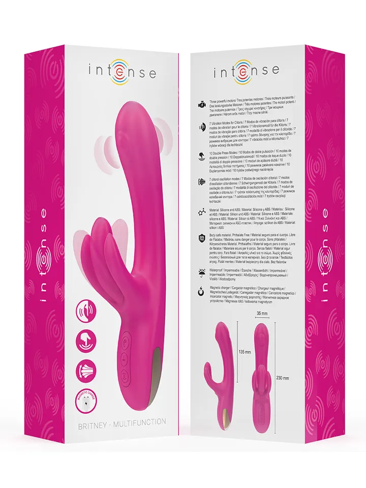 Britney Multifunction Rabbit Vibrator Pink 23 cm - Triušio vibratorius 4 [full]