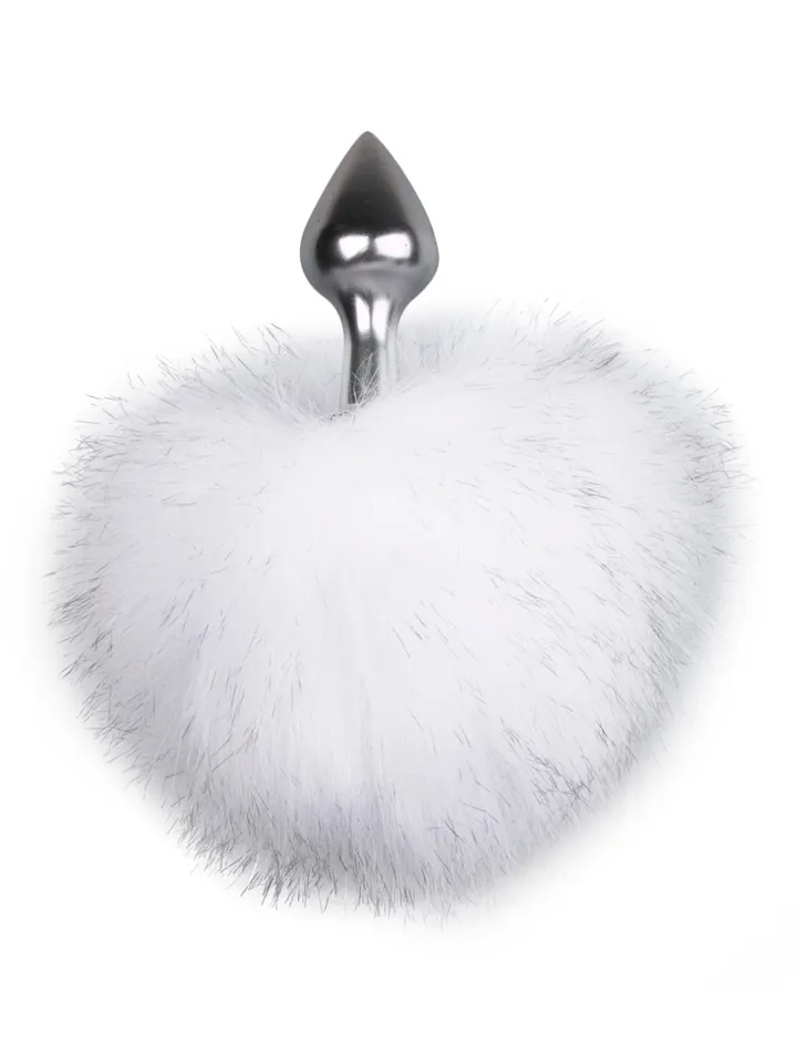 Bunny Tail Plug No. 1 Silver/White - Gyvūnų uodegos analinis kištukas 1 [full]