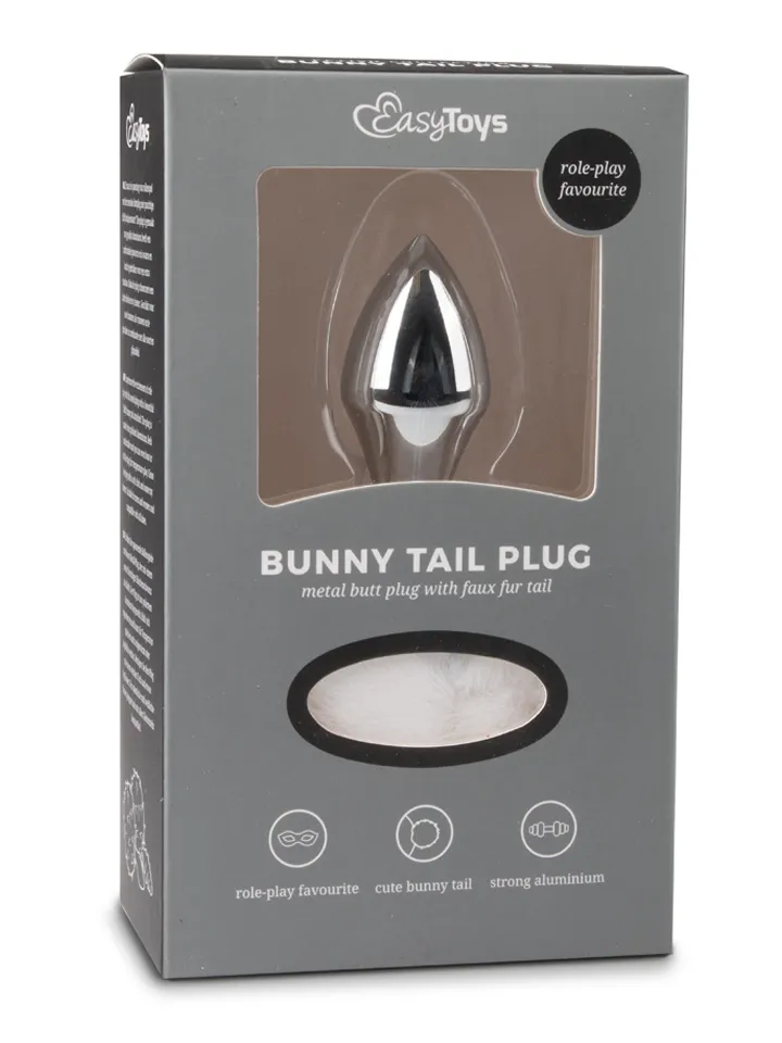 Bunny Tail Plug No. 1 Silver/White - Gyvūnų uodegos analinis kištukas 3 [full]