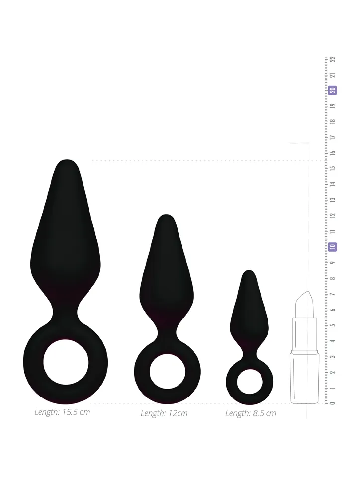 Buttplug Set With Pull Ring - Analinis kištuko rinkinys 3 [full]