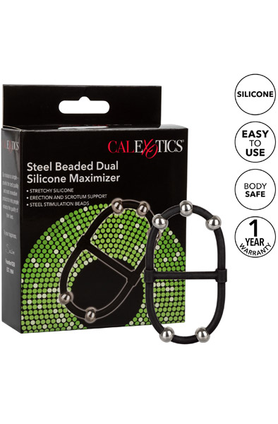 Cal Exotics Beaded Dual Silicone Maximizer - Varpos ir kapšelio žiedai 3