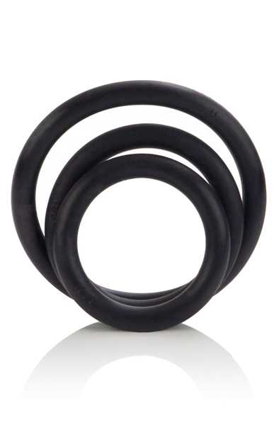 Cal Exotics Black Rubber Ring Set - Gaidžio žiedo rinkinys 1