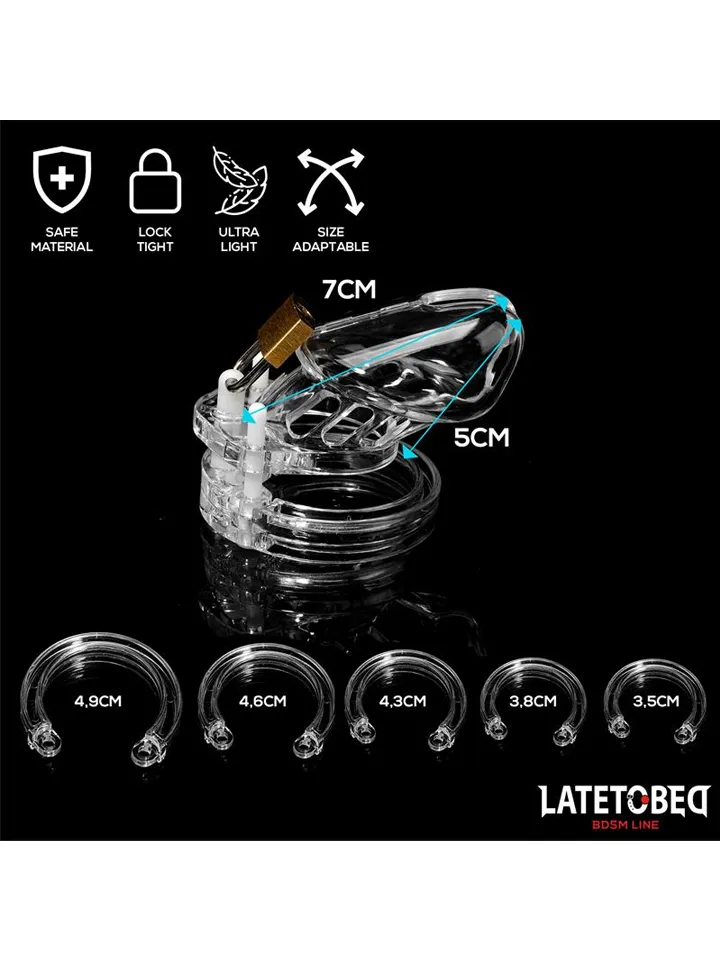 Chastity Cage Short Clear - Skaistybės narvas 4 [full]