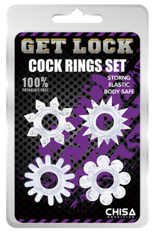 Chisa Novelties Cock Ring Set Clear - Gaidžio žiedo rinkinys 1