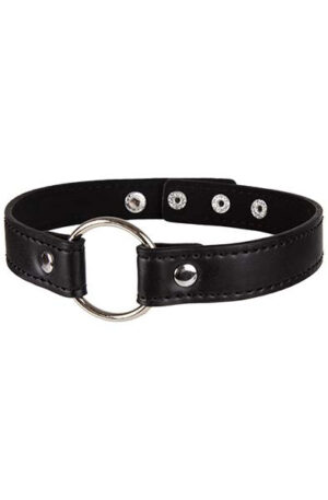 Choker Collar With Decorative Ring Black - Apykaklė 1